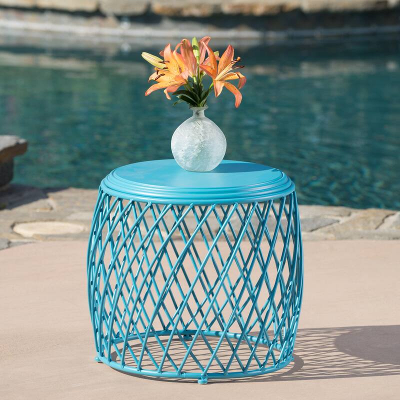 Alamera Outdoor 19-inch Lattice Side Table by Christopher Knight Home - 17.75"W x 19.75"W x 19.75"D