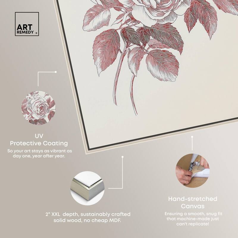 Breezy Red Pencil Blooms II Canvas by Art Remedy