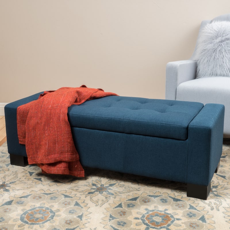 50.25" Storage Bench, Storage Ottoman Bench with Safety Hinge, Upholstered Entryway Bench with Seating for Bedroom