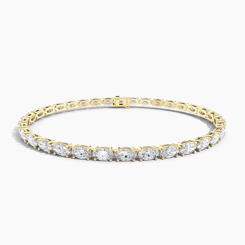 Auriya 14K Gold Lab Grown Oval Diamond East-West Tennis Bracelet 6.75 ct. tw. (F-G VS) - Yellow - 6.75 ct. tw.