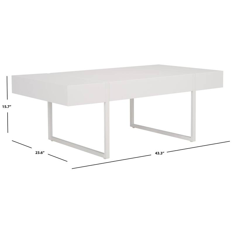 SAFAVIEH Tristan Modern Rustic Rectangular Coffee Table - 43.3" W x 23.6" L x 15.7" H - 43.3" W x 23.6" L x 15.7" H