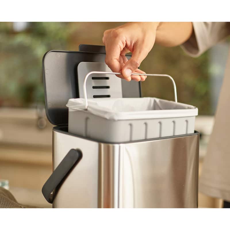 Joseph Joseph Collect 4-liter Stainless Steel Compost Caddy with Removable Bucket