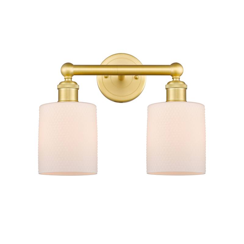 Innovations Lighting 616-2W-12-14 Cobbleskill Vanity Cobbleskill 2 - Satin Gold / Matte White