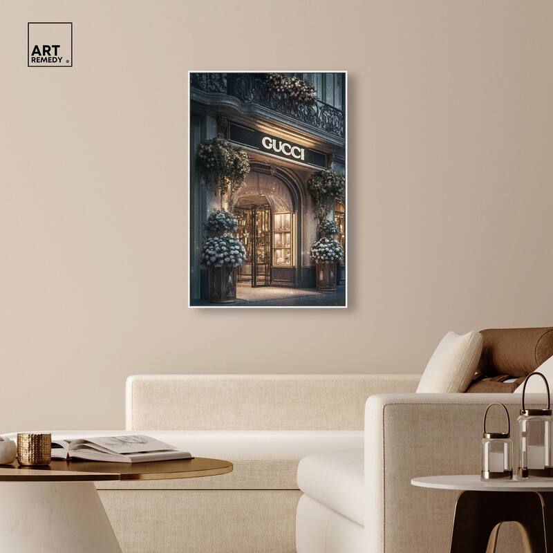 Illuminated Luxury Store Canvas by Art Remedy