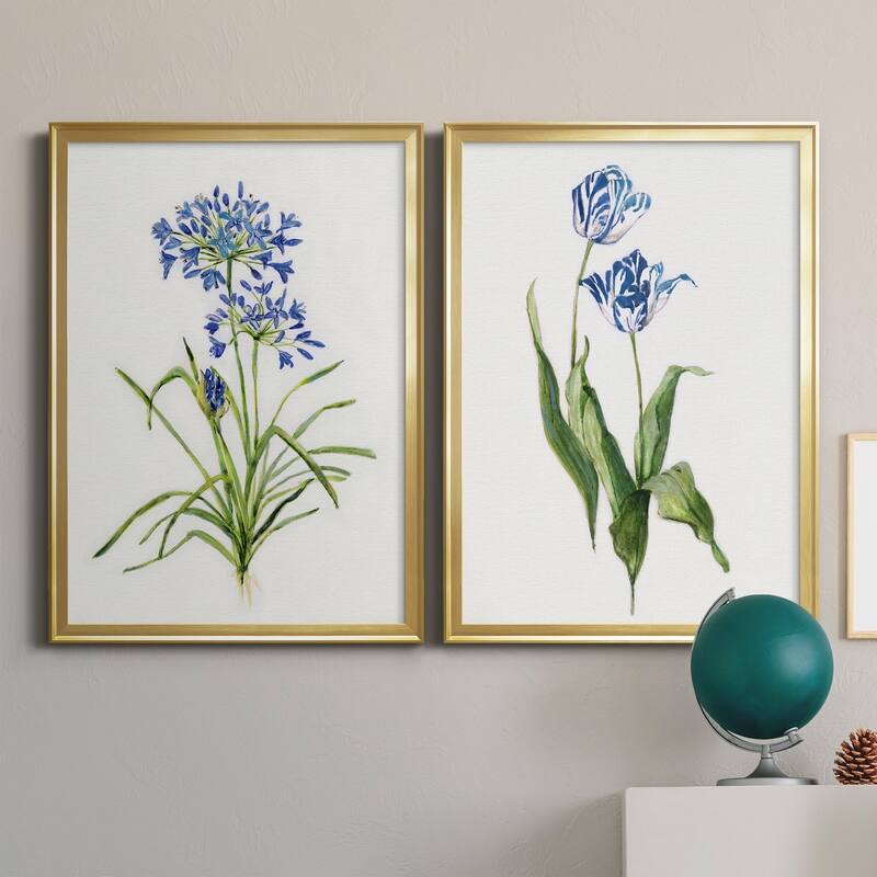 Blue Lively Botanical I Premium Framed Print - Ready to Hang - Multi-Color