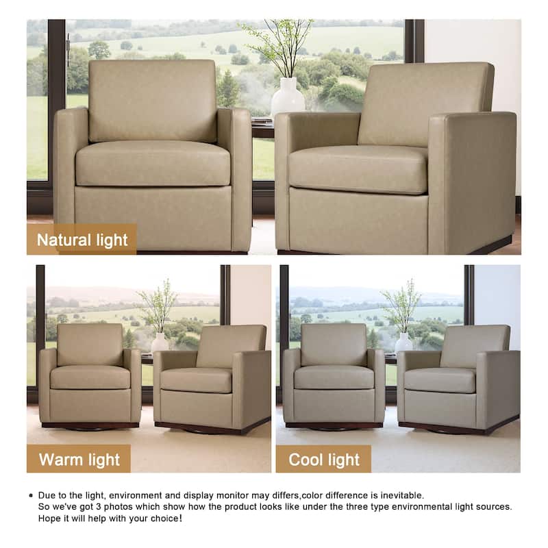 Set of 2 Modern Cozy Swivel Accent Chairs Upholstered Arm Chairs