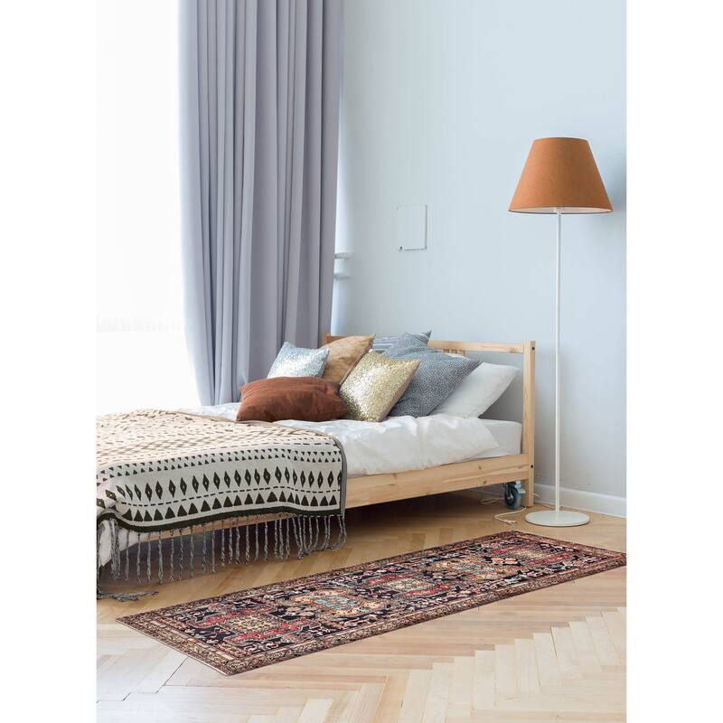 ECARPETGALLERY Hand-knotted Konya Anatolian Dark Navy Wool Rug - 3'7 x 9'10