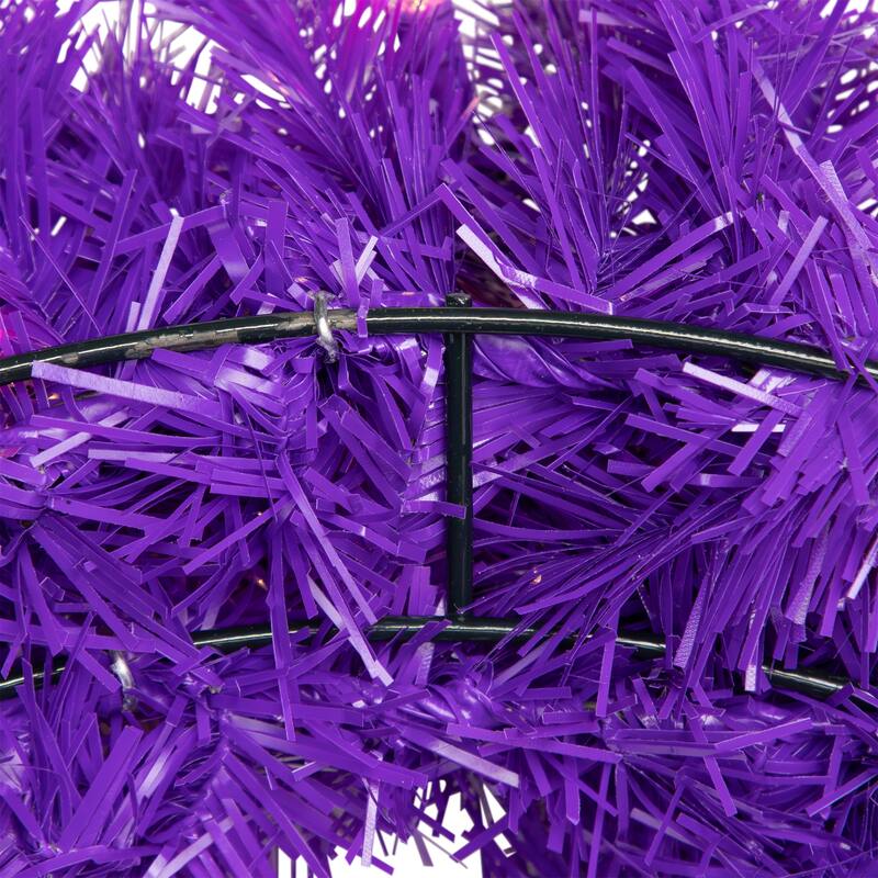 Pre-Lit Artificial Pine Christmas Wreath - 24" - Purple - Clear Lights