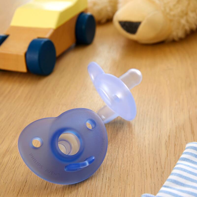 Soothie Heart Pacifier 0 to 3 Months 2 Pack in Blue