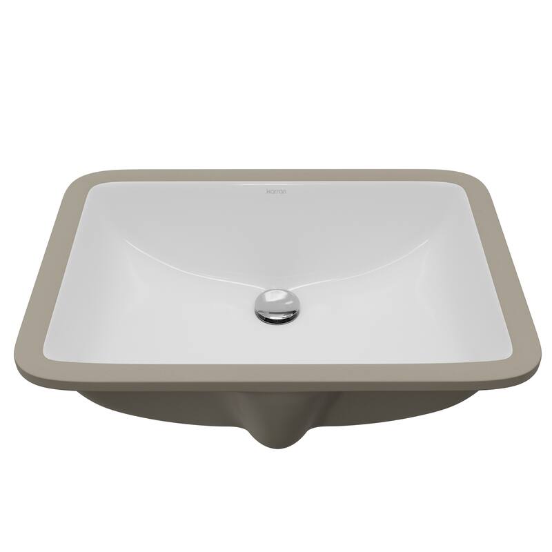 Karran 21-1/4" Undermount Vitreous China Bathroom Sink In White