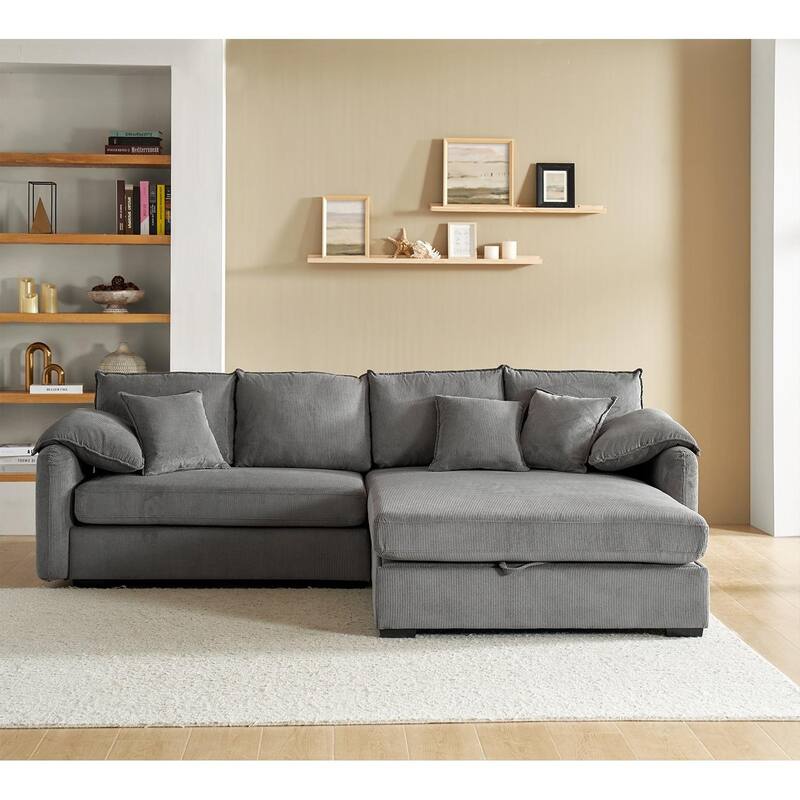 Cesare Modern 2-Piece Reversible Cushions Sectional with Storage by HULALA HOME