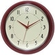 preview thumbnail 91 of 195, Infinity Instruments Round Retro Kitchen Wall Clock by Infinity Instruments 12 Inch - Red