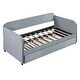 preview thumbnail 4 of 10, Stylish & Simple Upholstered Daybed Sofa Bed With Wood Slat, Trundle Bed, Twin Size, Blue