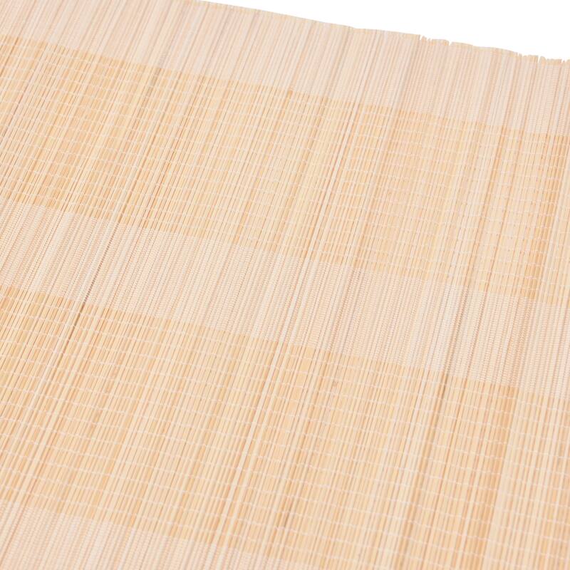 Hand-Woven Bamboo Striped Placemat, Cream Color & Natural, Set of 12