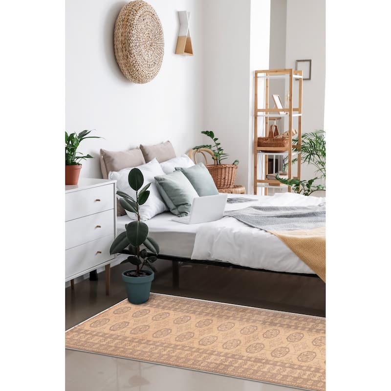 ECARPETGALLERY Hand-knotted Antalya Vintage Beige Wool Rug - 2'8 x 6'3