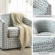 preview thumbnail 61 of 106, Cuenca Modern Living Room Wooden Upholstered 360° Swivel Barrel Chair with Metal Base and Wide Backrest
