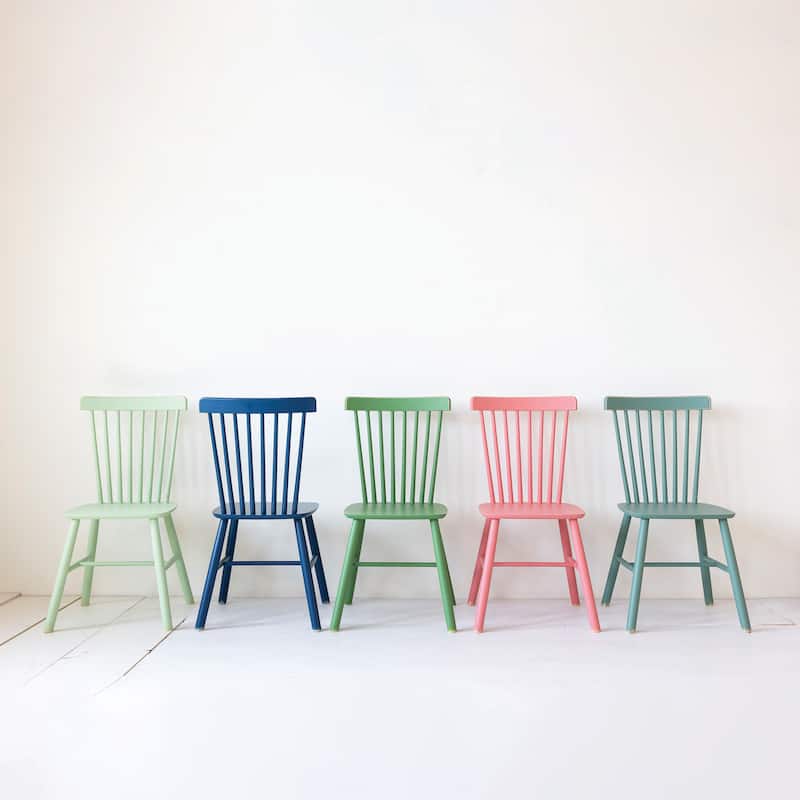 Rubberwood Dining Chairs with Slatted Back - 19.5"L x 19.5"W x 36.0"H