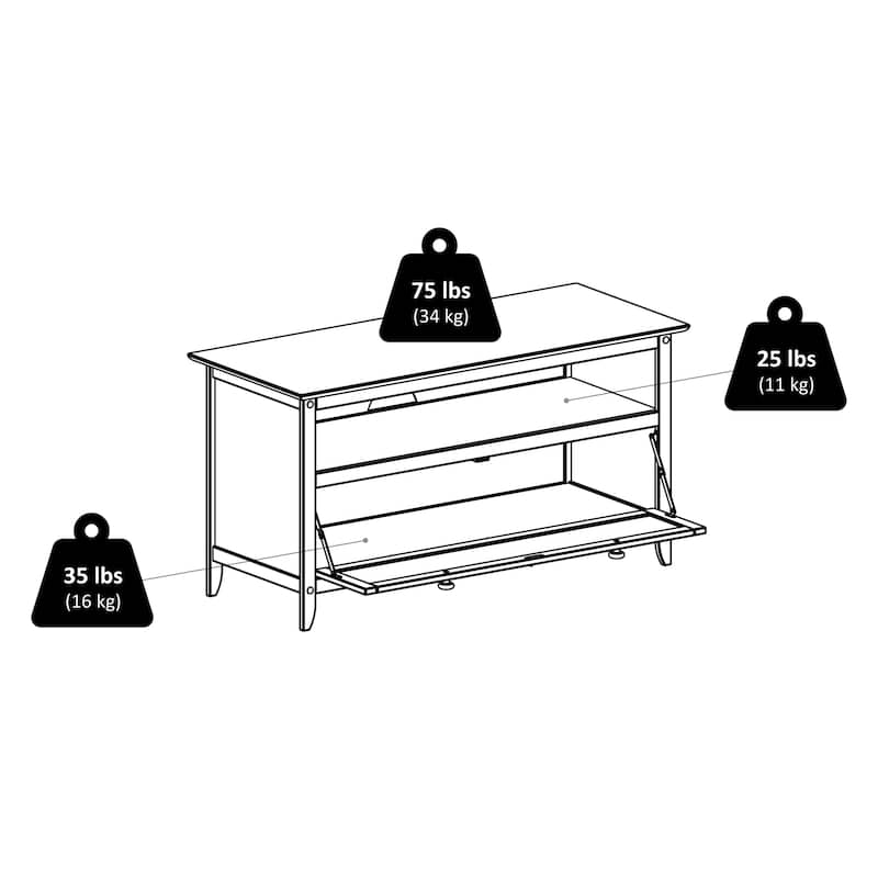 Zuri TV & Media Stand, Espresso - 35.98 x 14.96 x 18.9 inches - 35.98 x 14.96 x 18.9 inches