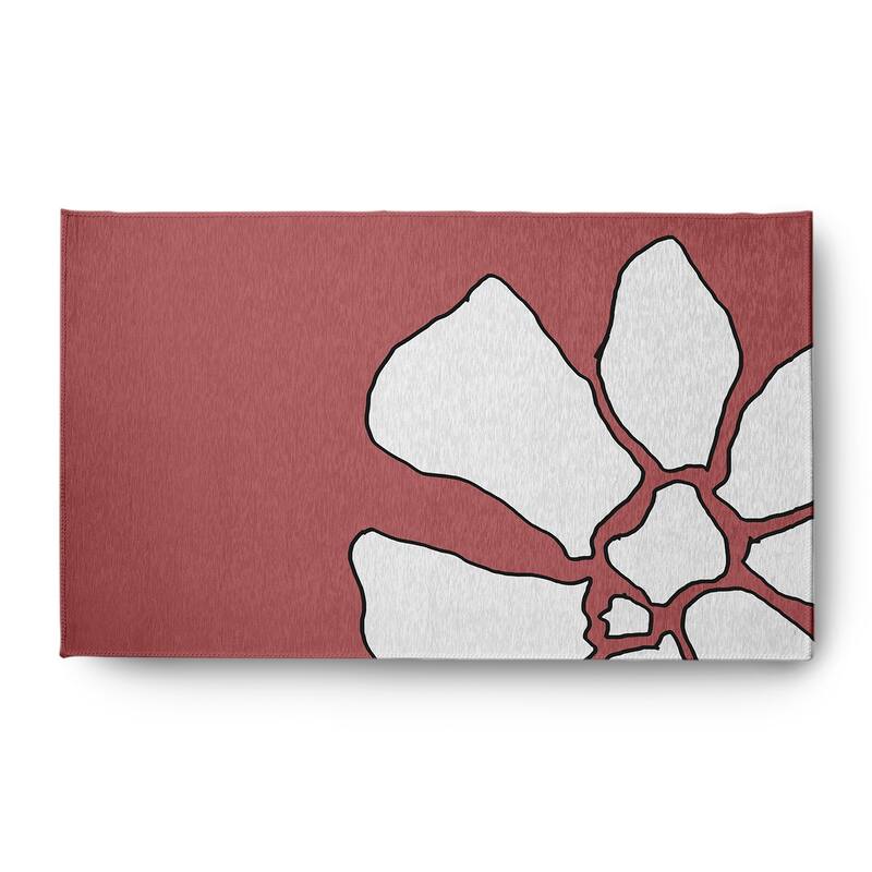 Petal Lines Spring Chenille Rug - Coral - 3' x 5'