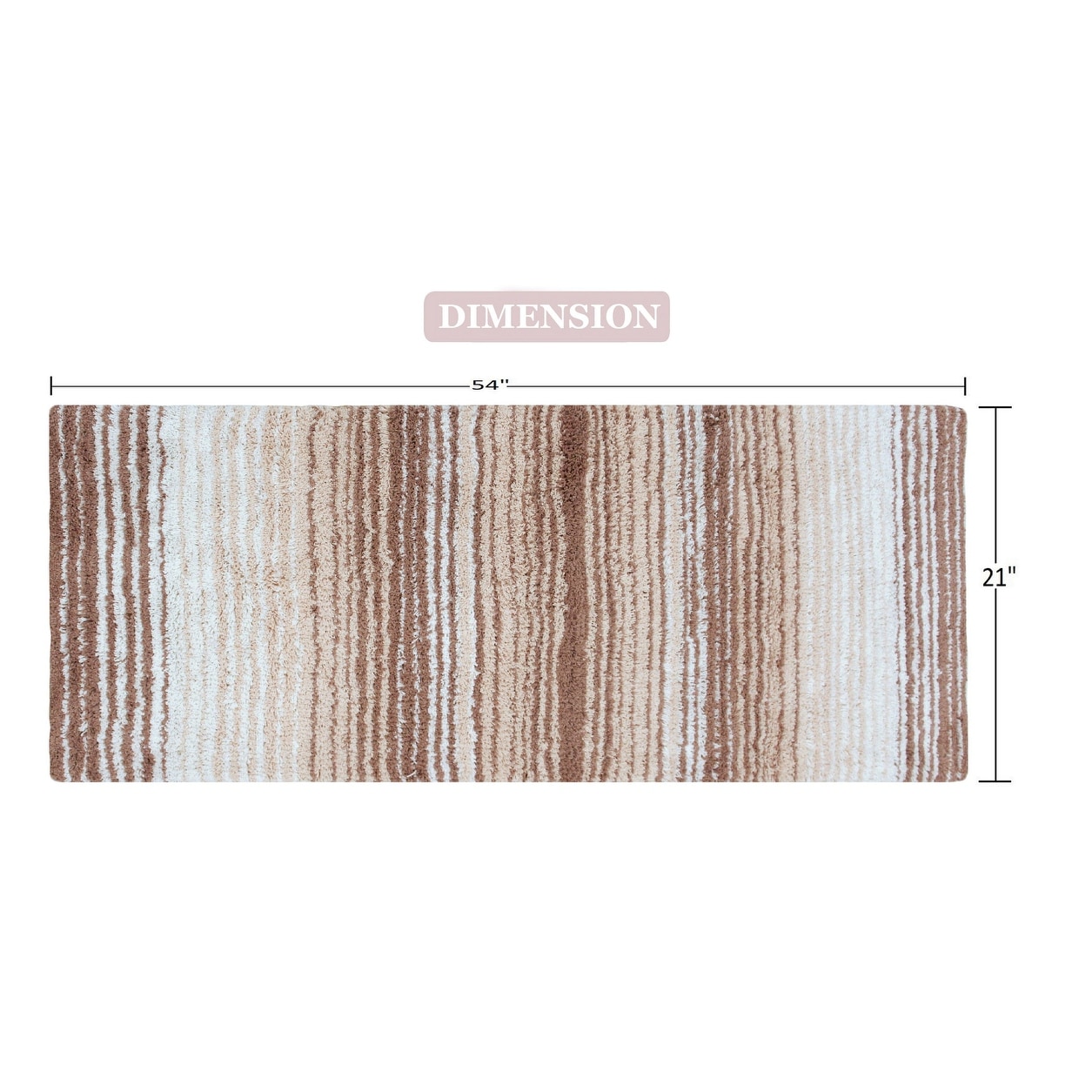 Home Weavers Inc Gradiation Collection Absorbent Cotton 3 Piece Set Machine Washable Bath Rug - Coral