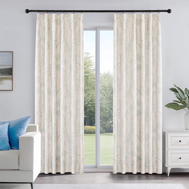 Deconovo Recycled Pinch Pleat Blackout Curtains for Bedroom 2 Panels - 40W x 108L - Beige-Leonie