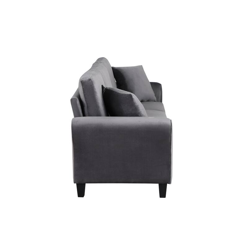 Velvet Couch with 2 Pillow Living Room Furniture 3 Seater Sofa