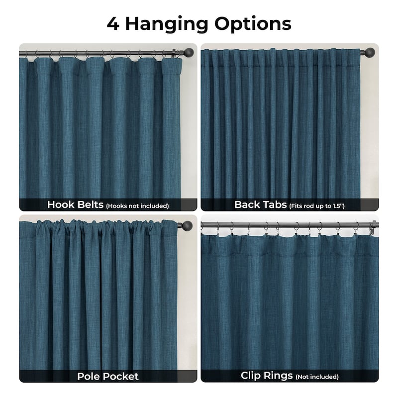 Exclusive Fabrics Textured Faux Linen Extra Wide Curtains Rod Pocket Single Panel (1 Panel)