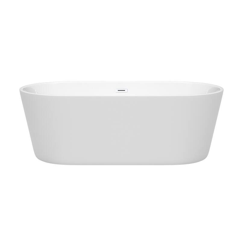 Wyndham Collection Carissa 67-inch White Freestanding Soaking Bathtub