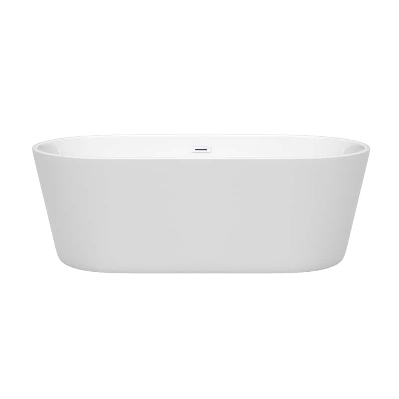 Wyndham Collection Carissa CD 67-inch White Freestanding Bathtub