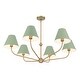 preview thumbnail 4 of 2, Xavier 6 Light Vibrant Gold + Green Chandelier