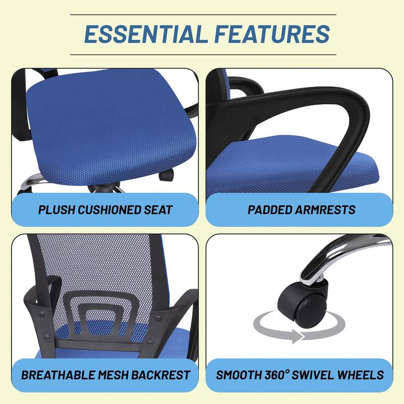 Ergonomic Home Office Desk Chair with Adjustable Lumbar Support