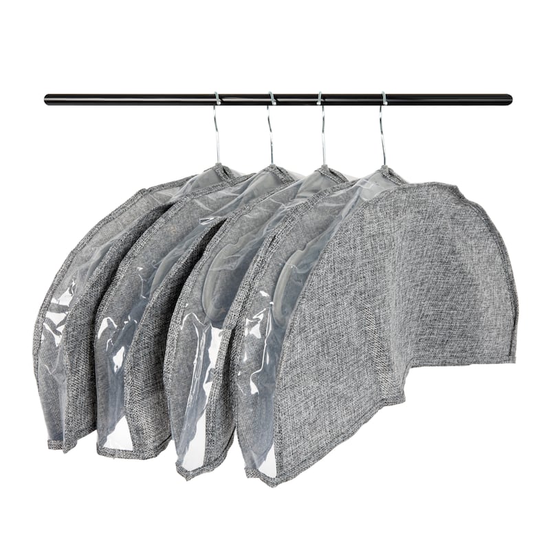 Household Essentials Hanging Garment Shoulder Dust Covers for Closet - 24.0"L x 3.0"W x 10.0"H