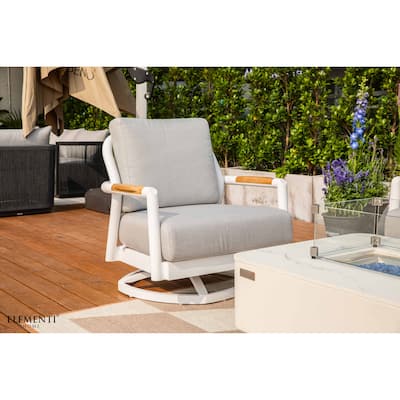 Elementi Santorini Outdoor Aluminum Swivel Chair with Sunbrella® Cushions
