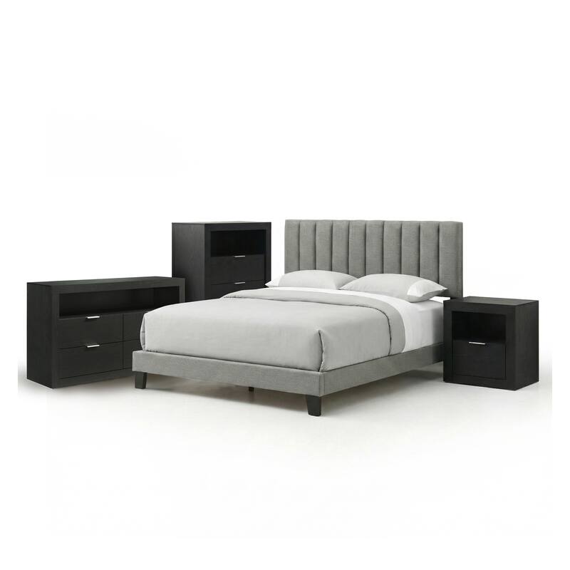 Furniture of America Merro Modern 4-Piece Solid Wood Bedroom Set