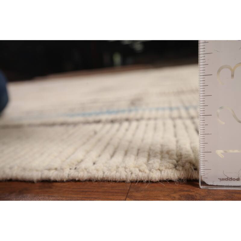 Earth Tone Moroccan Oriental Large Area Rug Hand-Knotted Wool Carpet - 11'6" x 18'4"