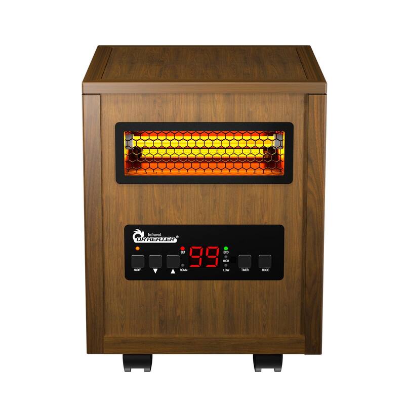 Indoor Infrared Space Heater With Remote Control, 1500W, Coffee