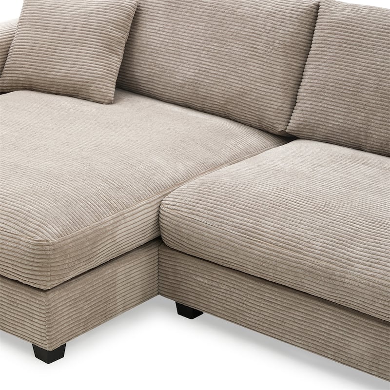 134"*54"Oversized Corduroy Sectional Sofa,L Shaped Cloud Couch