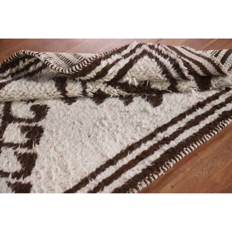 Tribal Anatolian Turkish Runner Rug Handmade Geometric Wool Carpet - 3'4"x 10'9"