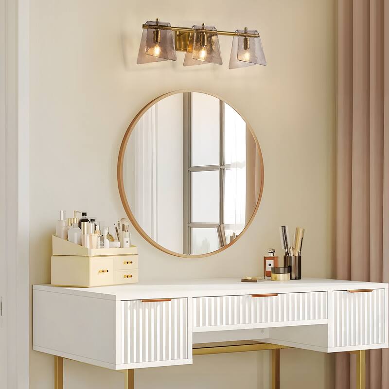 Starsky 3 - Light Modern Dimmable Gray Glass Bathroom Vanity Light