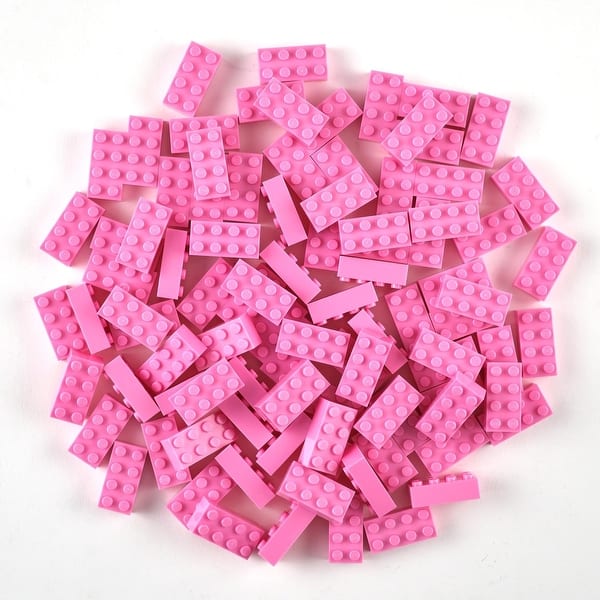 slide 2 of 6, Strictly Briks Classic Bricks Kit, Pink, 96 Pieces, Compatible with Major Brick Brands Multi
