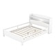 preview thumbnail 23 of 24, Wood Full Size Platform Bed with LED Light, Storage Headboard and Safety Guardrail for Bedroom, Antique Grey