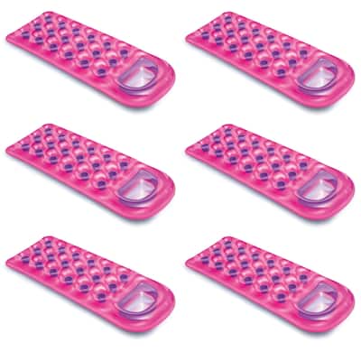 Intex 18 Pocket Swimming Pool Beach Lounge Floating Raft 2 with Pillow (6 Pack) - 2.2