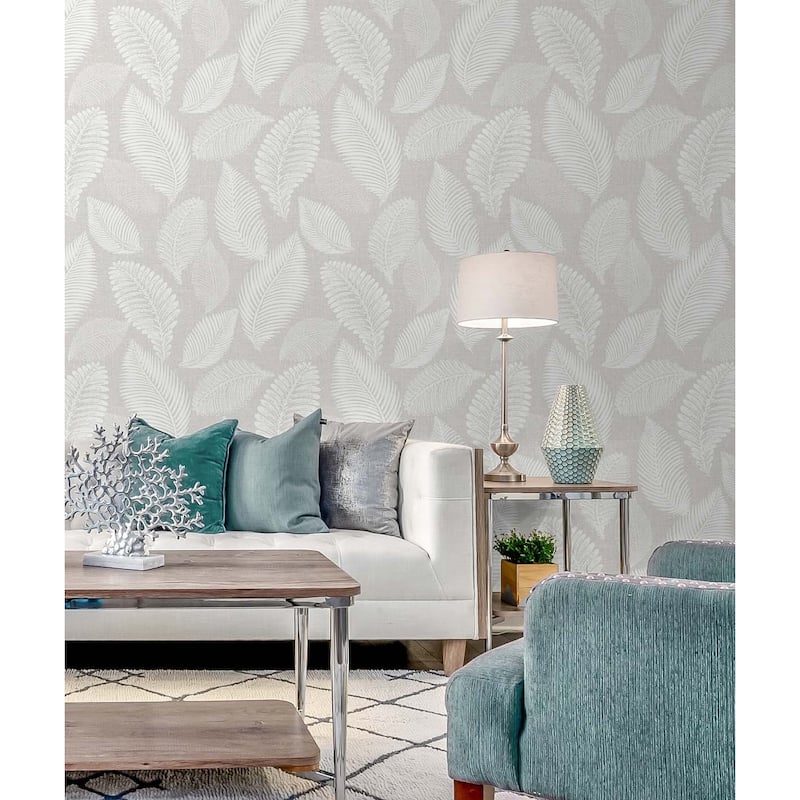 Seabrook Designs Tossed Leaves Nonwoven Unpasted Wallpaper