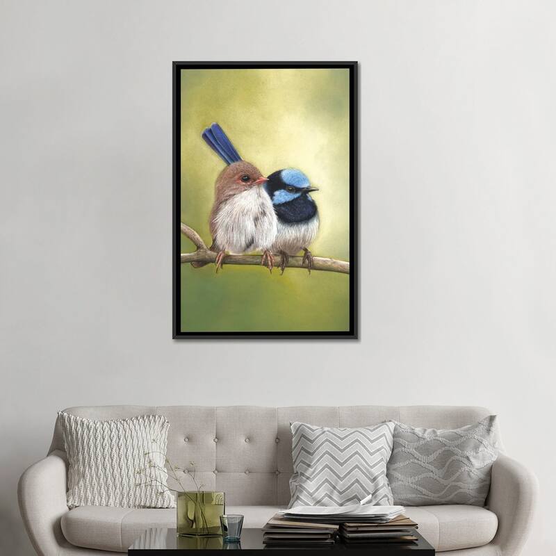 iCanvas "Superb Fairy Wren Couple" by Ann Hutchinson Framed