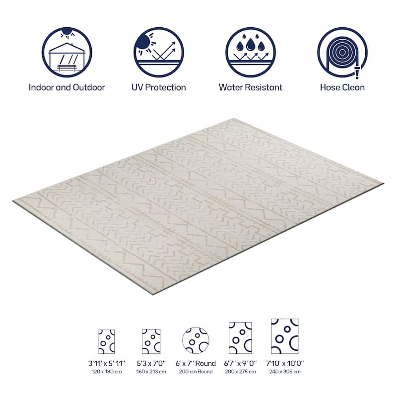 Beverly Rug Beige Trellis Indoor Outdoor Area Rug