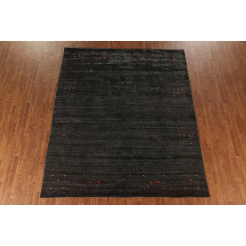 Gabbeh Area Rug Handmade Tribal Wool Carpet - 8'2" x 9'9"