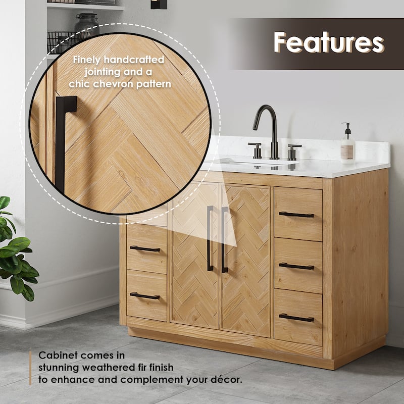 Altair Bellavia Bath Vanity in Weathered Fir with Mirror