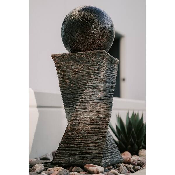 Shop Xbrand Swirl Sphere Water Fountain Indoor Outdoor Decor 30