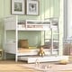 preview thumbnail 1 of 25, Twin Over Twin Pine Bunk Bed with Twin Size Trundle, Equipped with Stairs and Safety Barriers White