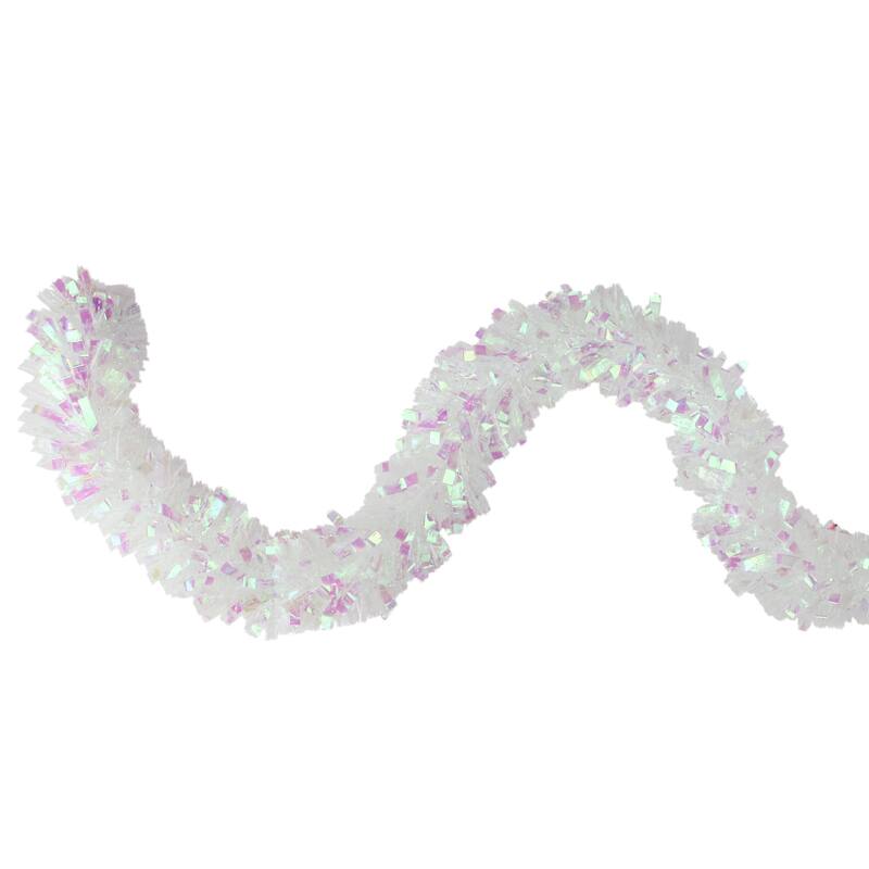 12' x 3" Snowblush Wide Cut Tinsel Christmas Garland - Unlit